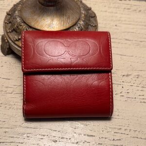 Coach Red Leather Wallet